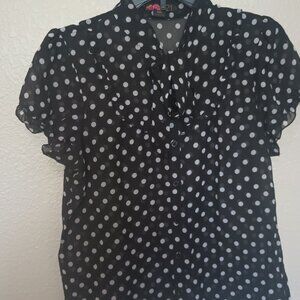 Sheer polka dot blouse